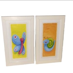 Colorful Butterfly and Snail Wall Art Set
